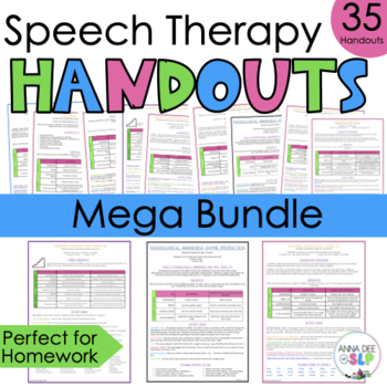 Preview of Preschool Summer Speech and Language Therapy Homework Sheets l Mega Bundle