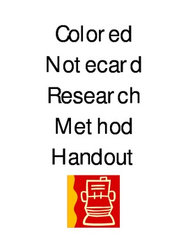 Preview of Handout -- Colored Notecard Research Method