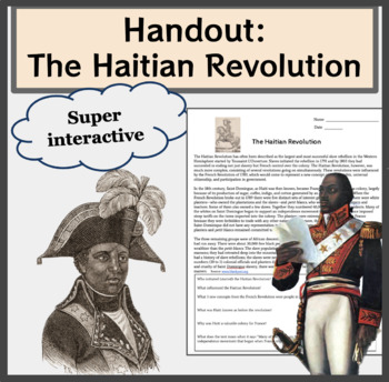 Preview of Handout: The Haitian Revolution