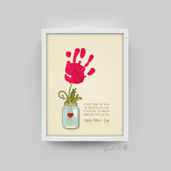 Preview of Handprint Art Craft - Flower Jar - Happy Mother's Day 0069