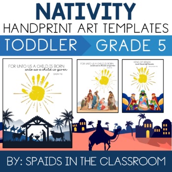 Preview of Handprint Artwork NATIVITY Christmas theme