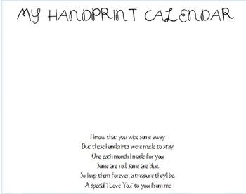 Preview of Handprint Calendar