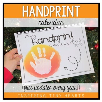 Handprint Calendar 2020 & 2021 - Gift Idea - Free Yearly Updates