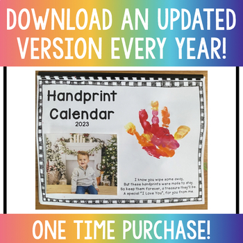 Handprint Calendar 2024 by Jessica Rosace | TPT