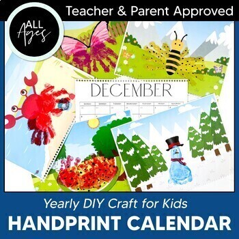Preview of Handprint Calendar 2024 | Winter Activities Craft Kids Christmas Gift