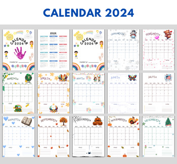 Handprint Calendar 2024 | Printable for PreK Preschool Kindergarten