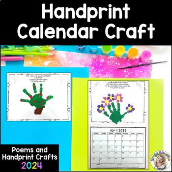 Preview of Handprint Calendar Craft Activity with Poems (**FREE Updates Yearly!)