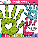 Handprint Clipart: 17 Colorful Simple Heart Child Hand Cli