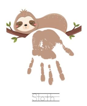 Preview of Handprint & Footprint Craft | Wild Animals | Valentine's Day Card Option