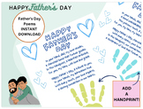 Handprint Poem Father's Day, Gift for Dad, Keepsake, Kid F