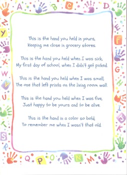 Preview of Handprint Poem (Perfect for Mother's Day Project too!)