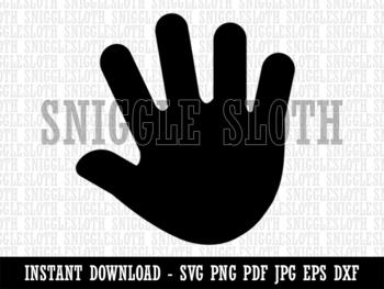 Preview of Handprint Solid Clipart Instant Digital Download SVG EPS PNG PDF AI DXF JPG