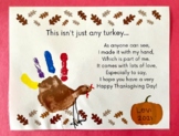 Handprint Turkey Memory Poem