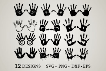 Handprint Bundle Svg Handprint Svg Handprint Vector Handprint Clipart