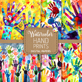 Handprints - Kids Creative Hand Print Background Texture Papers