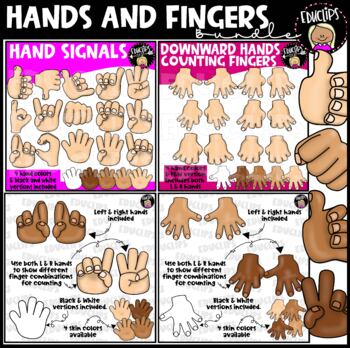 Preview of Finger Counting & Hand Signals Clip Art Bundle {Educlips Clipart}