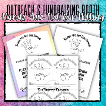 Preview of Hands Are Not For Hitting - Outreach And Fundraising Booth Activity Kit