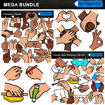 Preview of Children's hands Clip Art Bundle Commercial use/ Classwork clip art/ Gestures