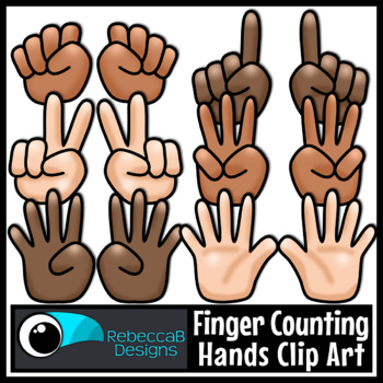 Preview of Finger Counting Hands Clip Art - Multicultural Clip Art