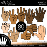 Hands Clipart - Outlined