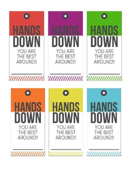 Preview of "Hands Down you are the Best Around" Hand Sanitizer Labels/tags
