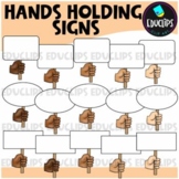 Hands Holding Signs Clip Art Set {Educlips Clipart}