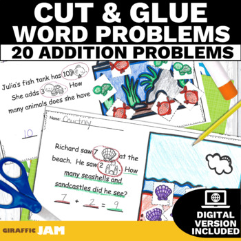 Preview of Hands On Addition Word Problems within 20 with Manipulatives with Google Slides