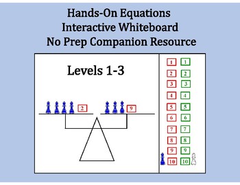 Preview of Hands-On Equations Interactive Whiteboard No Prep Companion Resource: Levels 1-3