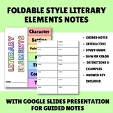 Hands-On Foldable Style Literary Elements Notes & Editable