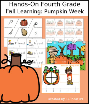 Hands-On Fourth Grade Fall Learning: Pumpkin Week by 3 Dinosaurs