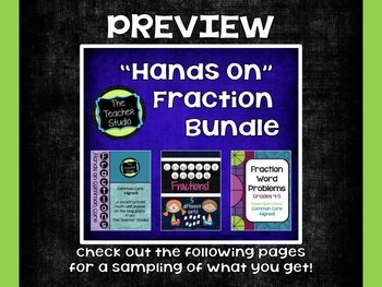 Preview of Hands On Fraction Bundle:  3 Critical Thinking Fraction Resources for Grades 4-5