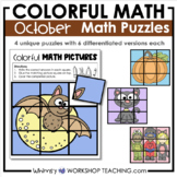 Hands On MATH Puzzles - OCTOBER Halloween Themes with Writ