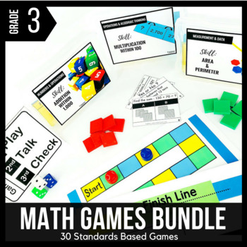 Preview of 3rd Grade Math Games - Hands On Small Group Math Activities