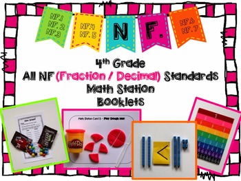 Preview of Hands-On Math Station Booklet - NF Bundle {All 4th Grade Fraction Standards}