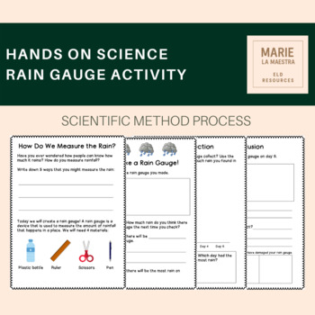 Preview of Hands On Science Rain Gauge Activity