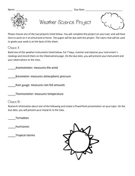 4th grade science projects weather