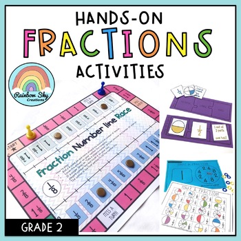 Preview of Hands on Math activities - Fractions Math centres Grade 2