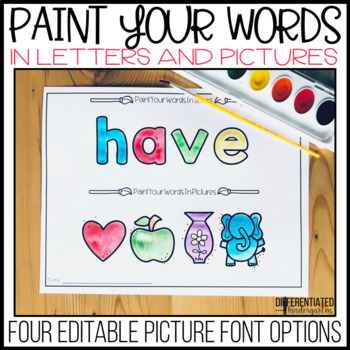 Preview of Hands-on Paint Your Sight Words with Letters and Pictures