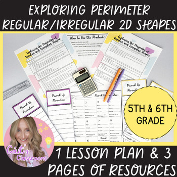 Preview of 2D Perimeter Math Lesson Plan│Worksheet & Hands-on Activities│5th/6th Grade