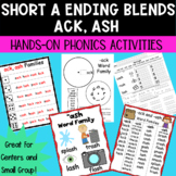 Short a -ack and -ash Word Families Phonics Centers and Sm