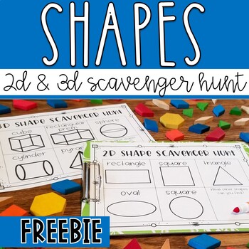 Preview of 2D and 3D Shape Scavenger Hunt Activity