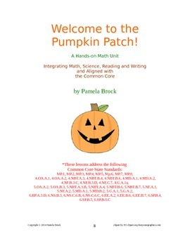 Preview of Hands on Pumpkin Math Activities and Lesson Plans