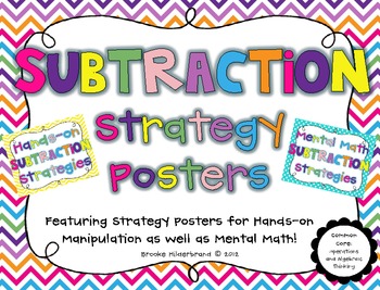 Preview of Hands-on and Mental Math Subtraction Strategies Posters