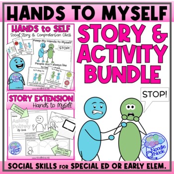 Preview of Hands to Myself - A Social Story Unit with 25 Activities, Visuals and Vocabulary