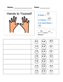 Preview of Hands to Self Behavior Chart