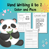 Alphabet A to Z  Tracing, Coloring and Maze Activity Worksheet