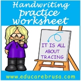 Handwriting Practice Worksheet, PreK, Special Education, Autism