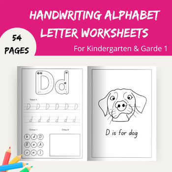 Preview of Handwriting Alphabet Letter Worksheets for Kindergarten & Garde 1