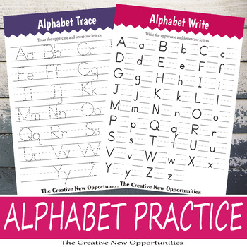 Handwriting Alphabet Practice by The Creative New Opportunities | TPT