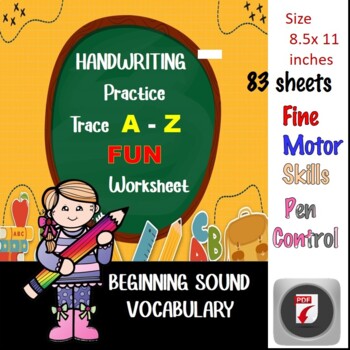 Preview of Handwriting Aplphabet Letter Tracing Beginning Sound Coloring Worksheet